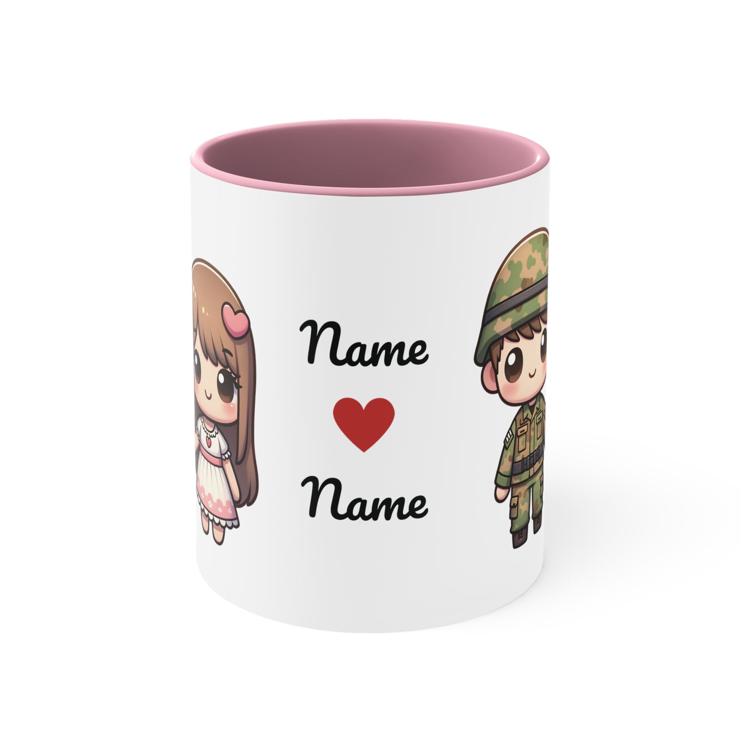 Army Couple Collection 3 Personalized Cute - Custom Accent Coffee Mug, 11oz