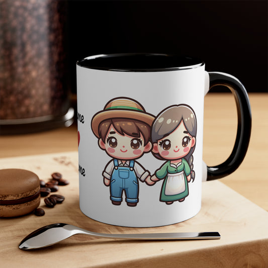 Farmer Couple Collection 6 Personalized Cute - Custom Accent Coffee Mug, 11oz