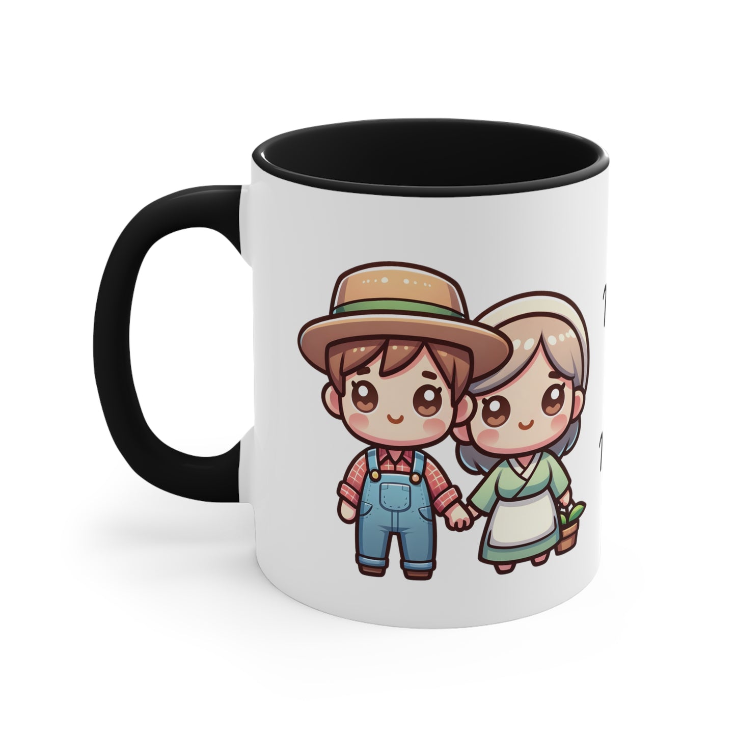 Farmer Couple Collection 7 Personalized Cute - Custom Accent Coffee Mug, 11oz