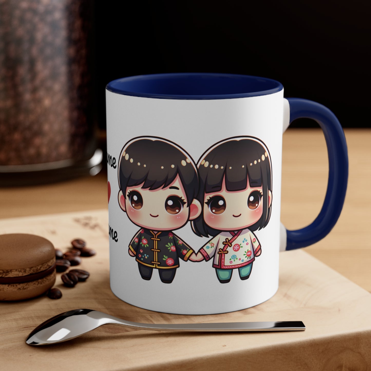 Chinese Couple in Chinese Clothes Collection 11 Personalized Cute - Custom Accent Coffee Mug, 11oz