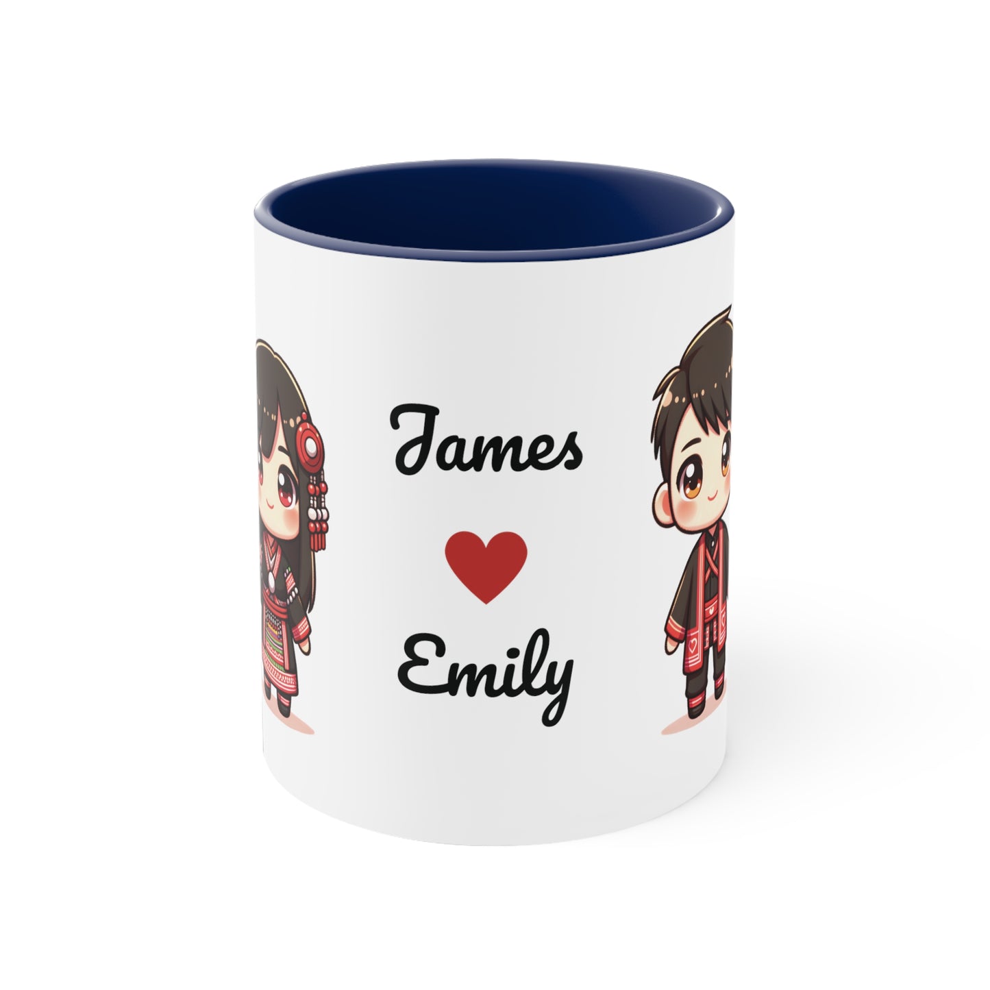 Hmong Couple Red Collection 6 Personalized Cute - Custom Accent Coffee Mug, 11oz