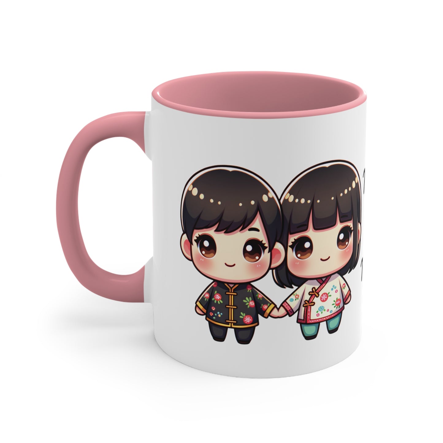 Chinese Couple in Chinese Clothes Collection 11 Personalized Cute - Custom Accent Coffee Mug, 11oz