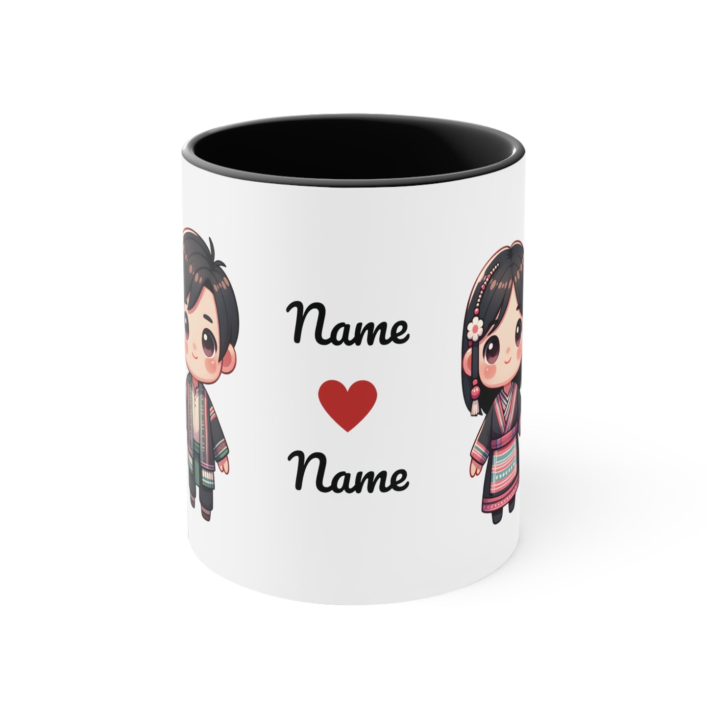 Hmong Couple Traditional Hmong Clothes Collection 6 Personalized Cute - Custom Accent Coffee Mug, 11oz