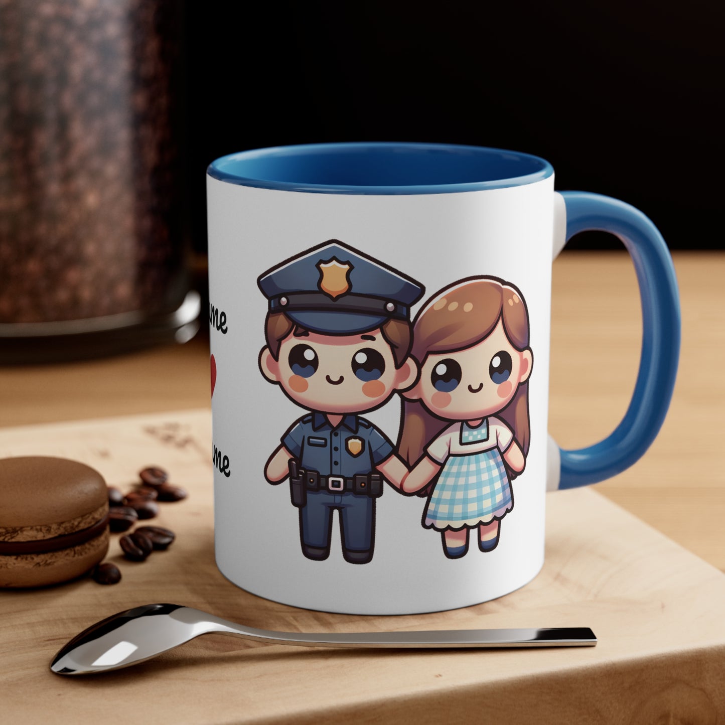 Policeman Couple Collection 1 Personalized Cute - Custom Accent Coffee Mug, 11oz