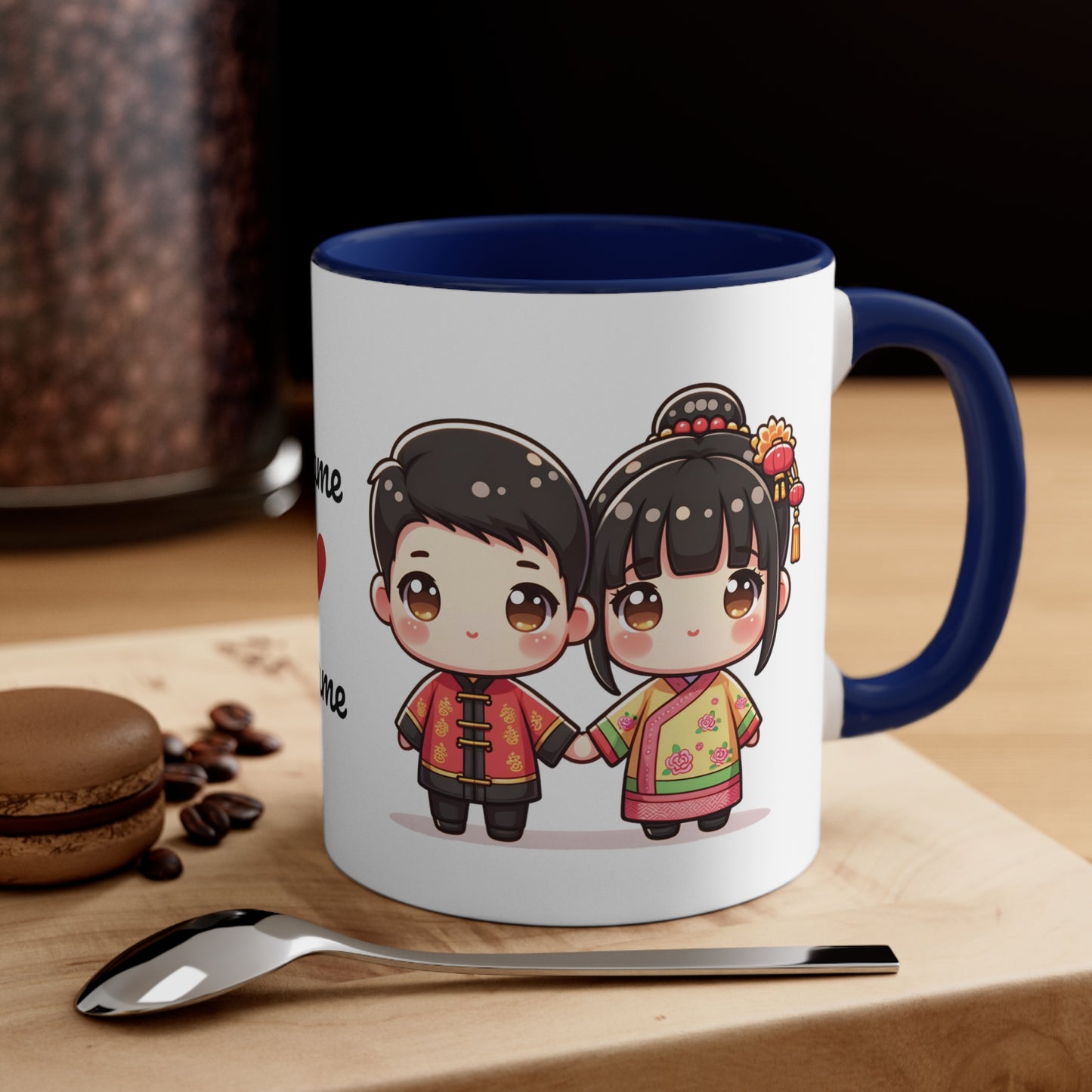 Chinese Couple in Chinese Clothes Collection 13 Personalized Cute - Custom Accent Coffee Mug, 11oz