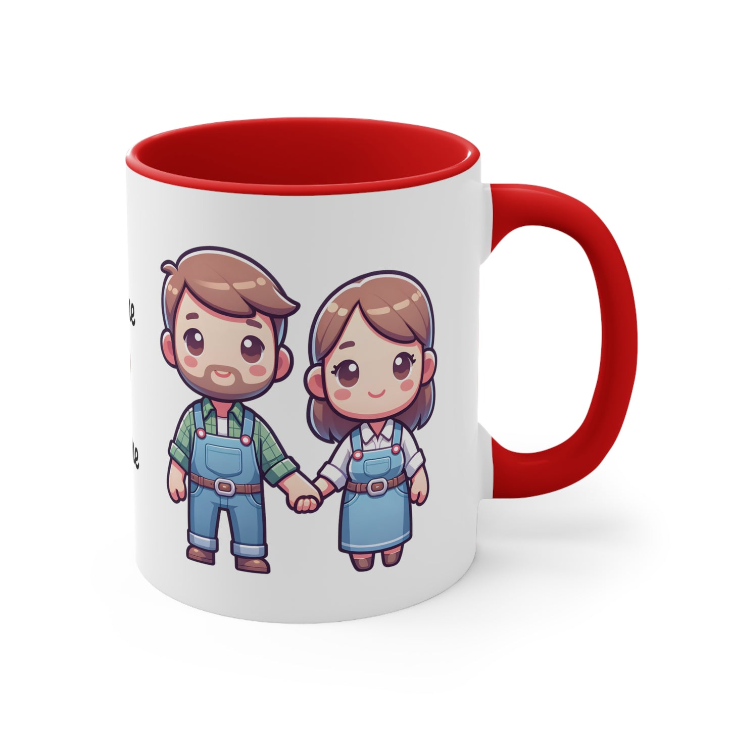 Farmer Couple Collection 1 Personalized Cute - Custom Accent Coffee Mug, 11oz