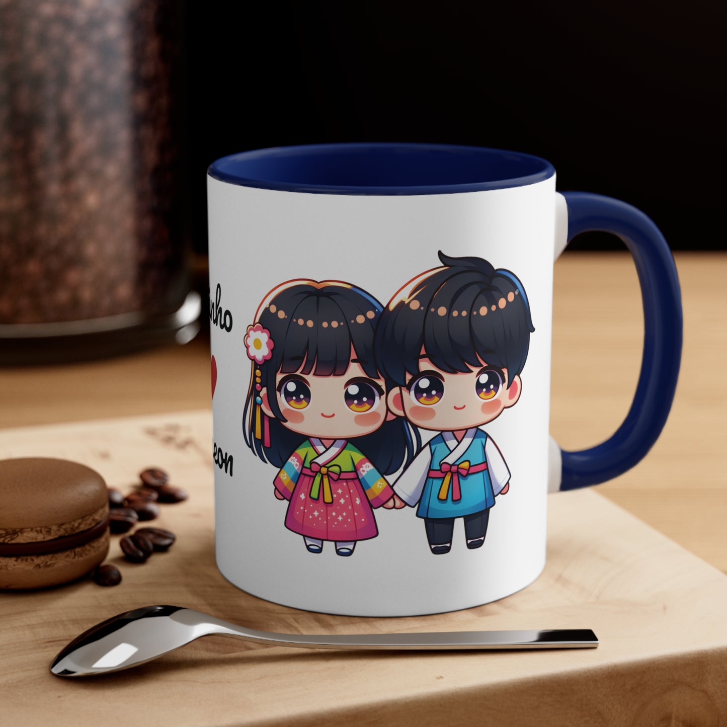 Korean Couple in Korean Clothes Collection 2 Personalized Cute - Custom Accent Coffee Mug, 11oz