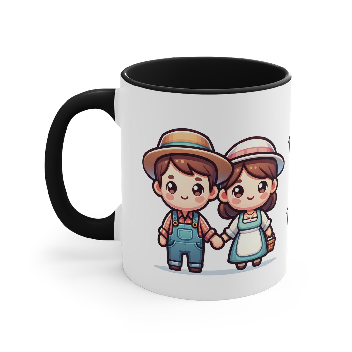 Farmer Couple Collection 4 Personalized Cute - Custom Accent Coffee Mug, 11oz