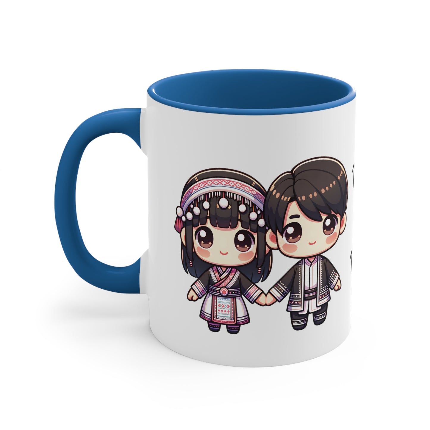 Hmong Couple Traditional Hmong Clothes Collection 2 Personalized Cute - Custom Accent Coffee Mug, 11oz