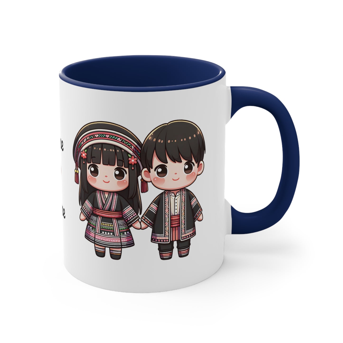 Hmong Couple Traditional Hmong Clothes Collection 3 Personalized Cute - Custom Accent Coffee Mug, 11oz