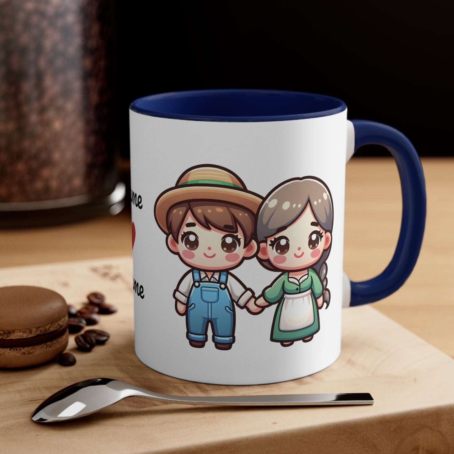 Farmer Couple Collection 6 Personalized Cute - Custom Accent Coffee Mug, 11oz