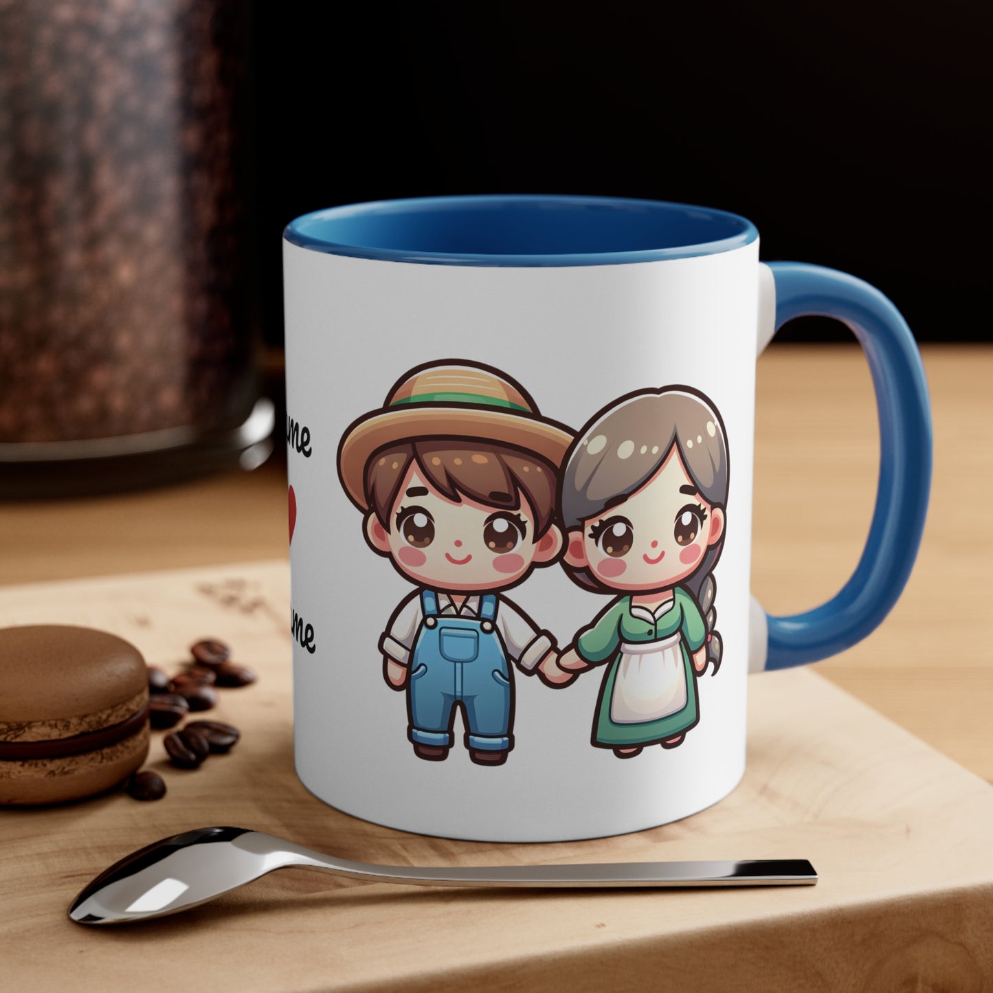 Farmer Couple Collection 6 Personalized Cute - Custom Accent Coffee Mug, 11oz