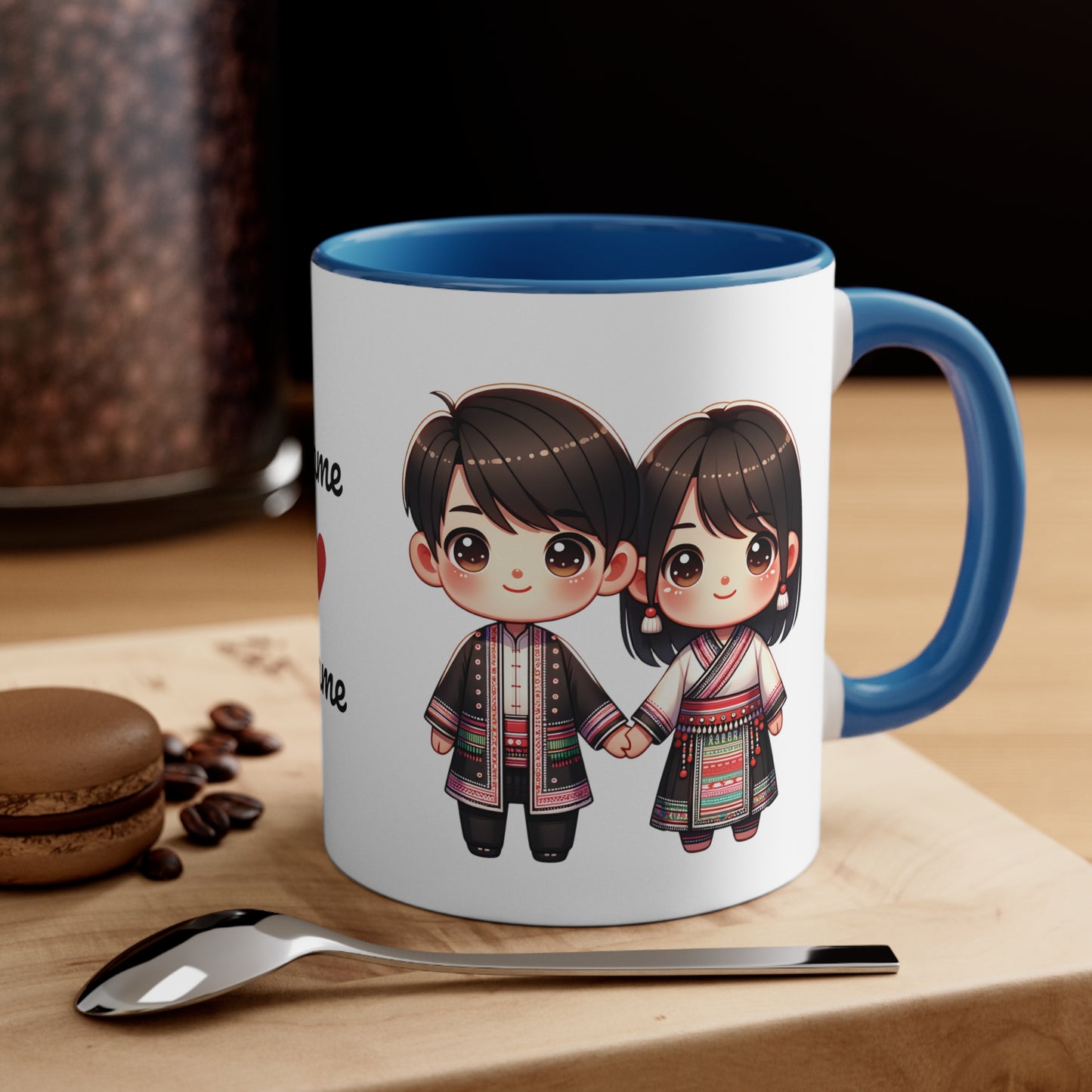 Hmong Couple Traditional Hmong Clothes Collection 7 Personalized Cute - Custom Accent Coffee Mug, 11oz