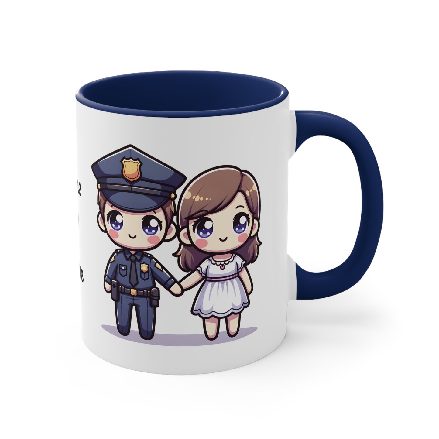 Policeman Couple Collection 2 Personalized Cute - Custom Accent Coffee Mug, 11oz