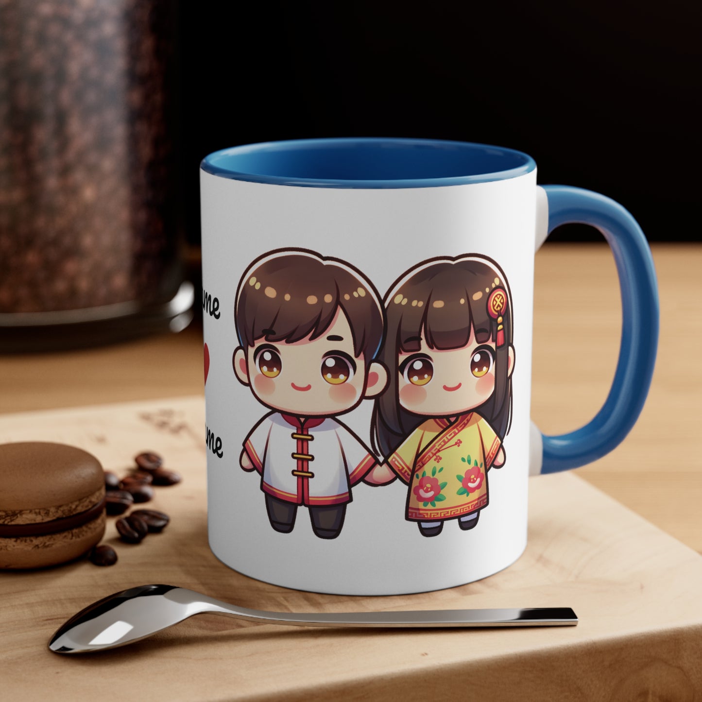 Chinese Couple in Chinese Clothes Collection 4 Personalized Cute - Custom Accent Coffee Mug, 11oz