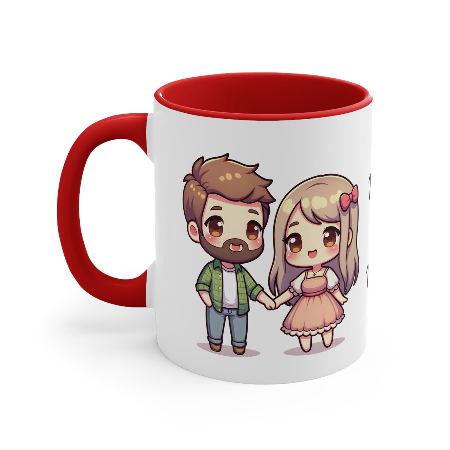 Beardman Couple Collection 2 Personalized Cute - Custom Accent Coffee Mug, 11oz