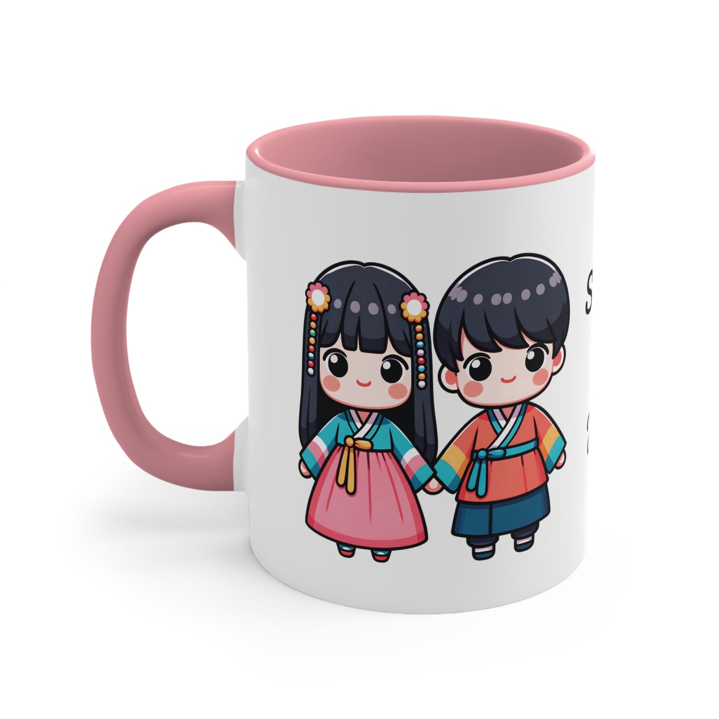 Korean Couple in Korean Clothes Collection 10 Personalized Cute - Custom Accent Coffee Mug, 11oz