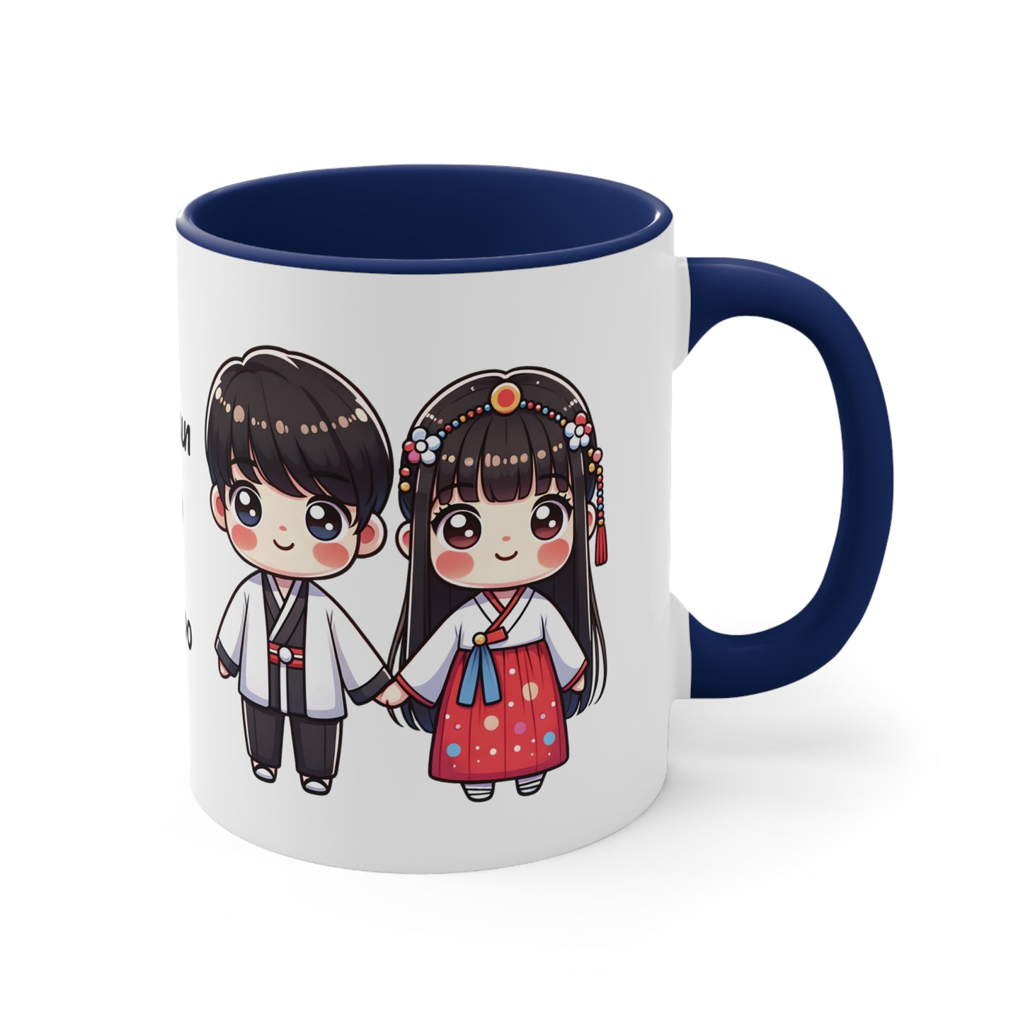 Korean Couple in Korean Clothes Collection 6 Personalized Cute - Custom Accent Coffee Mug, 11oz