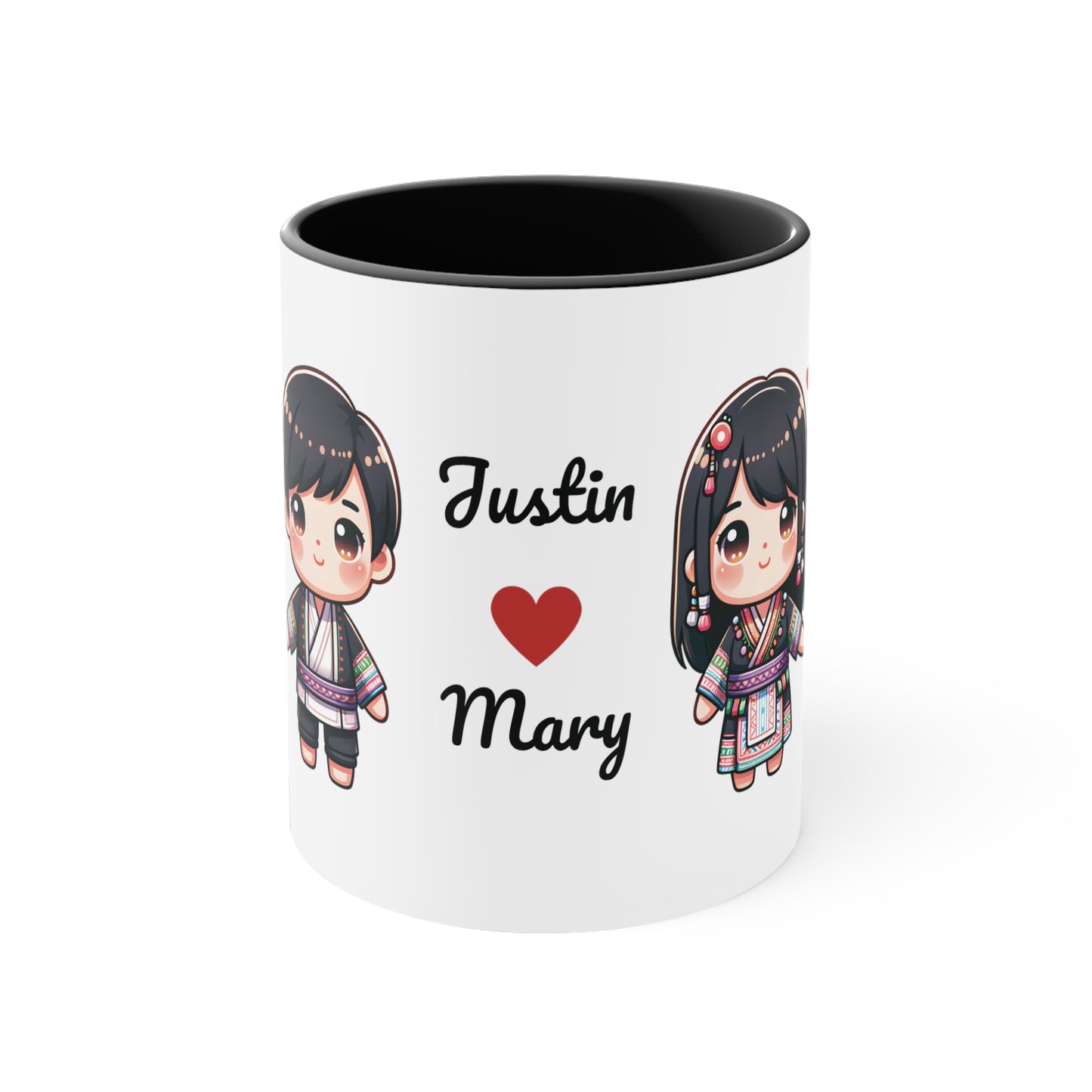 Hmong Couple Colorful Collection 6 Personalized Cute - Custom Accent Coffee Mug, 11oz