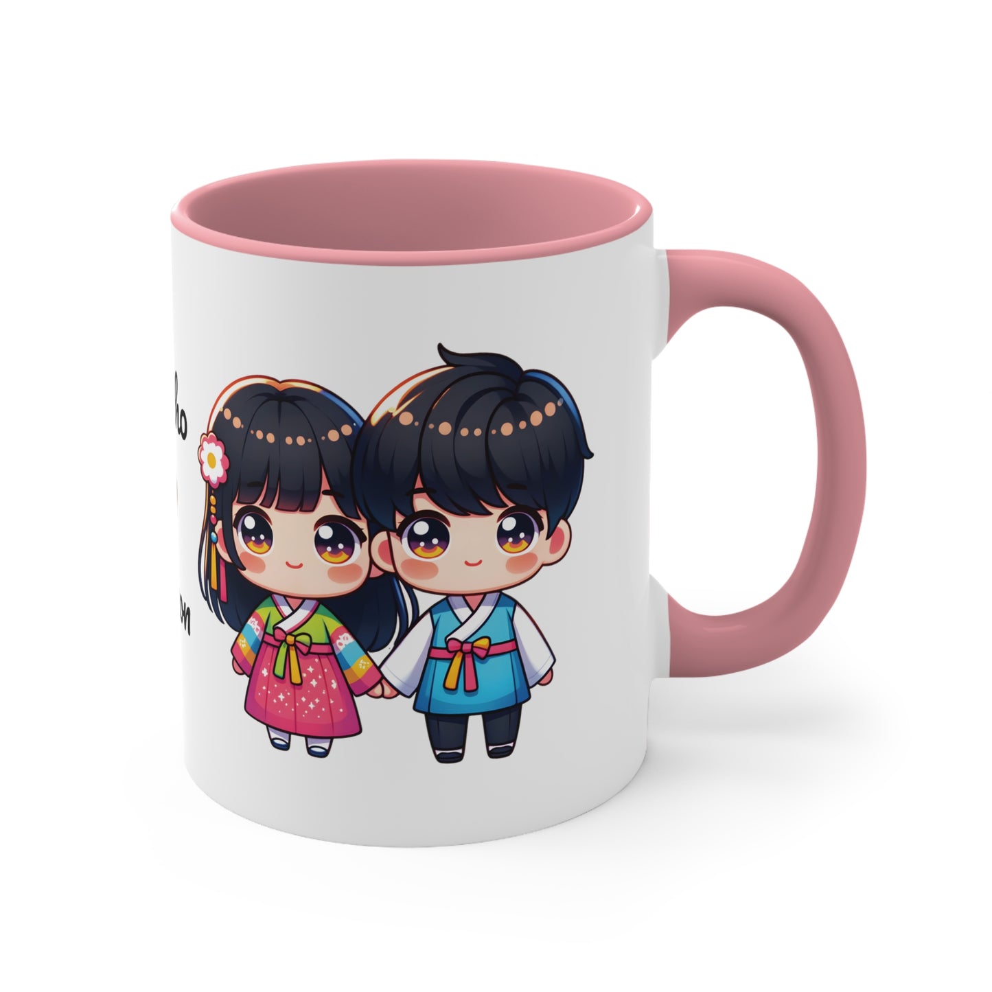 Korean Couple in Korean Clothes Collection 2 Personalized Cute - Custom Accent Coffee Mug, 11oz