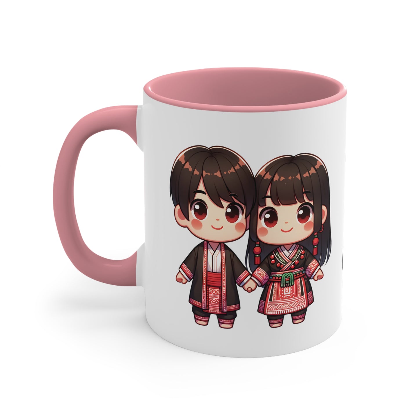 Hmong Couple Red Collection 3 Personalized Cute - Custom Accent Coffee Mug, 11oz