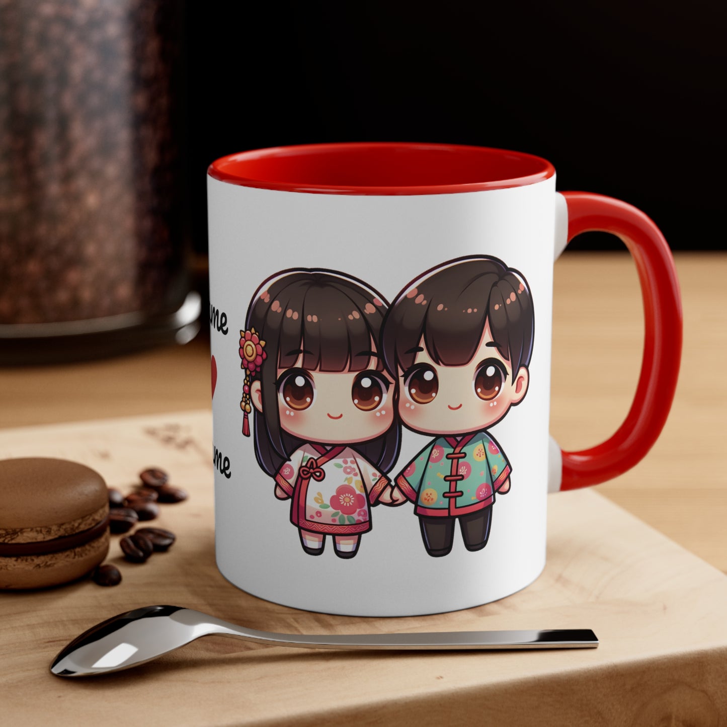 Chinese Couple in Chinese Clothes Collection 12 Personalized Cute - Custom Accent Coffee Mug, 11oz