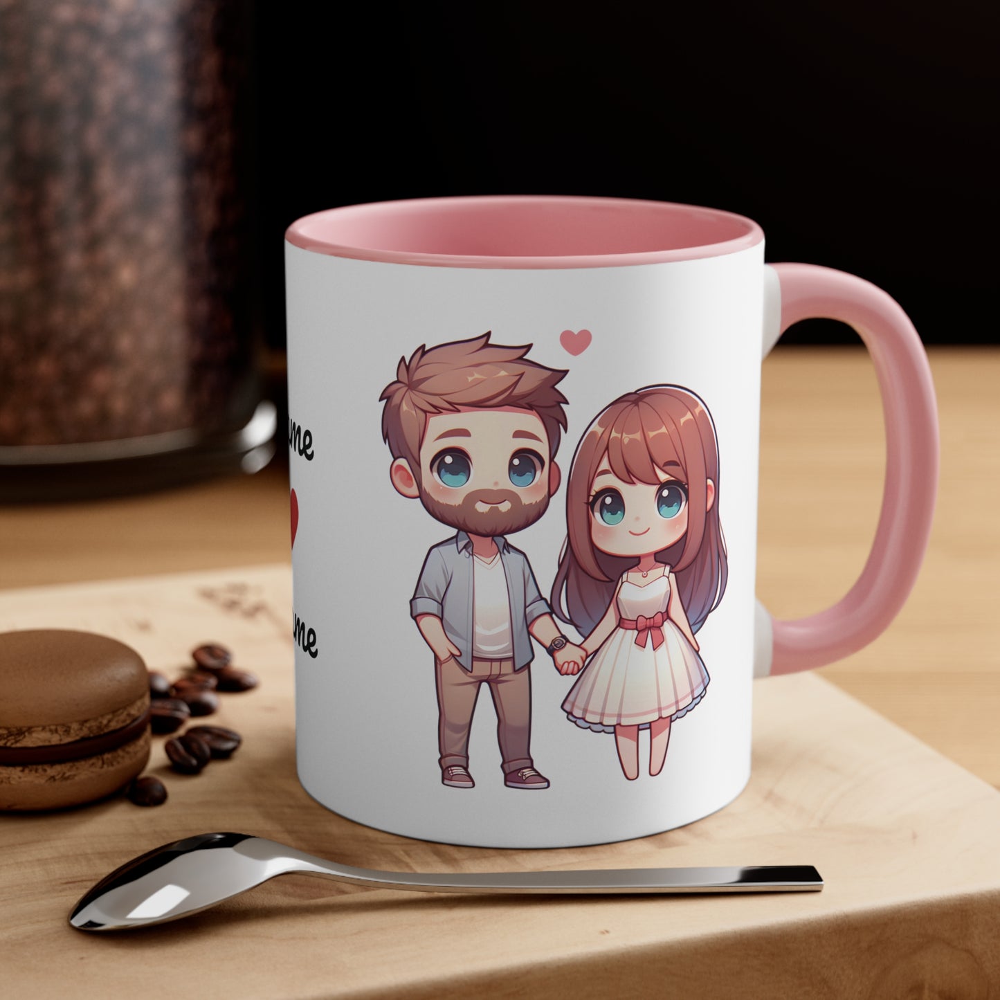 Beardman Couple Collection 3 Personalized Cute - Custom Accent Coffee Mug, 11oz