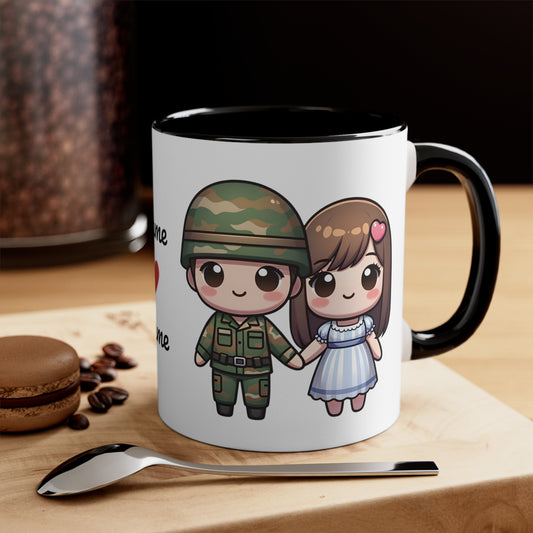 Army Couple Collection 2 Personalized Cute - Custom Accent Coffee Mug, 11oz