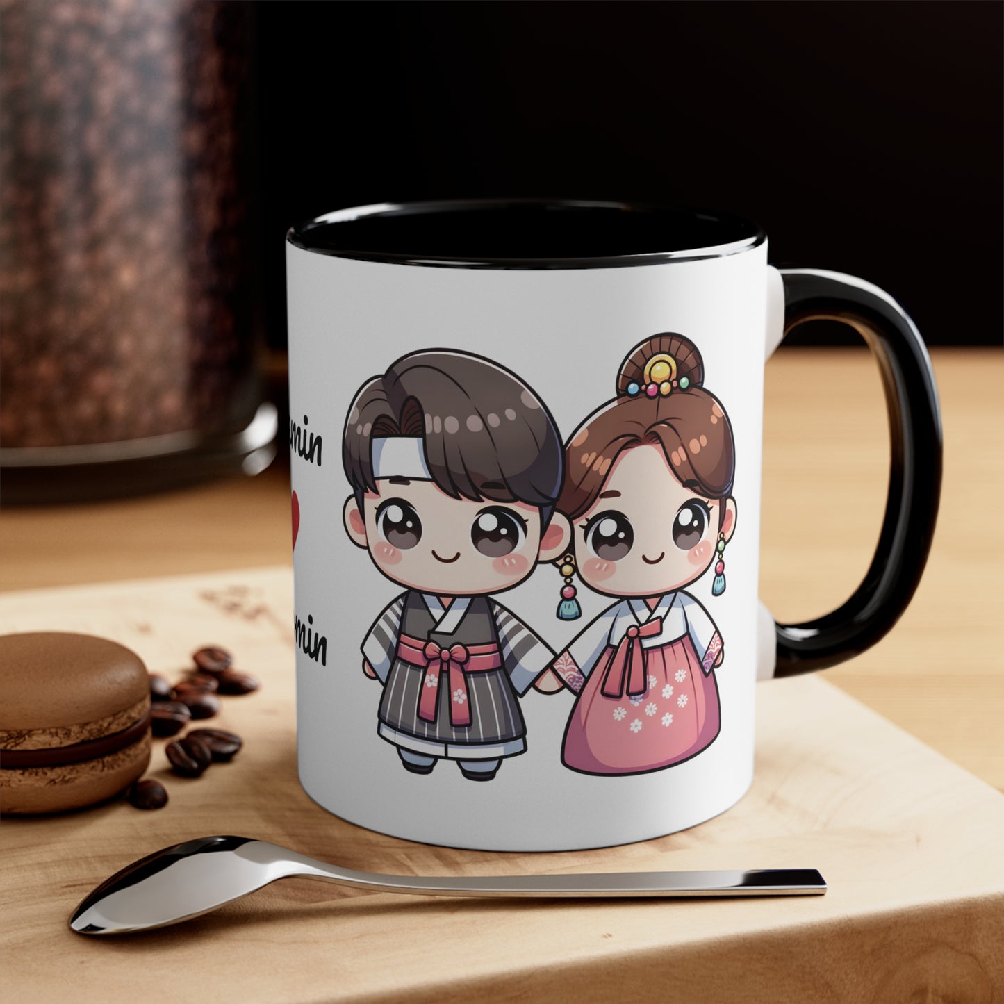 Korean Couple in Korean Clothes Collection 8 Personalized Cute - Custom Accent Coffee Mug, 11oz