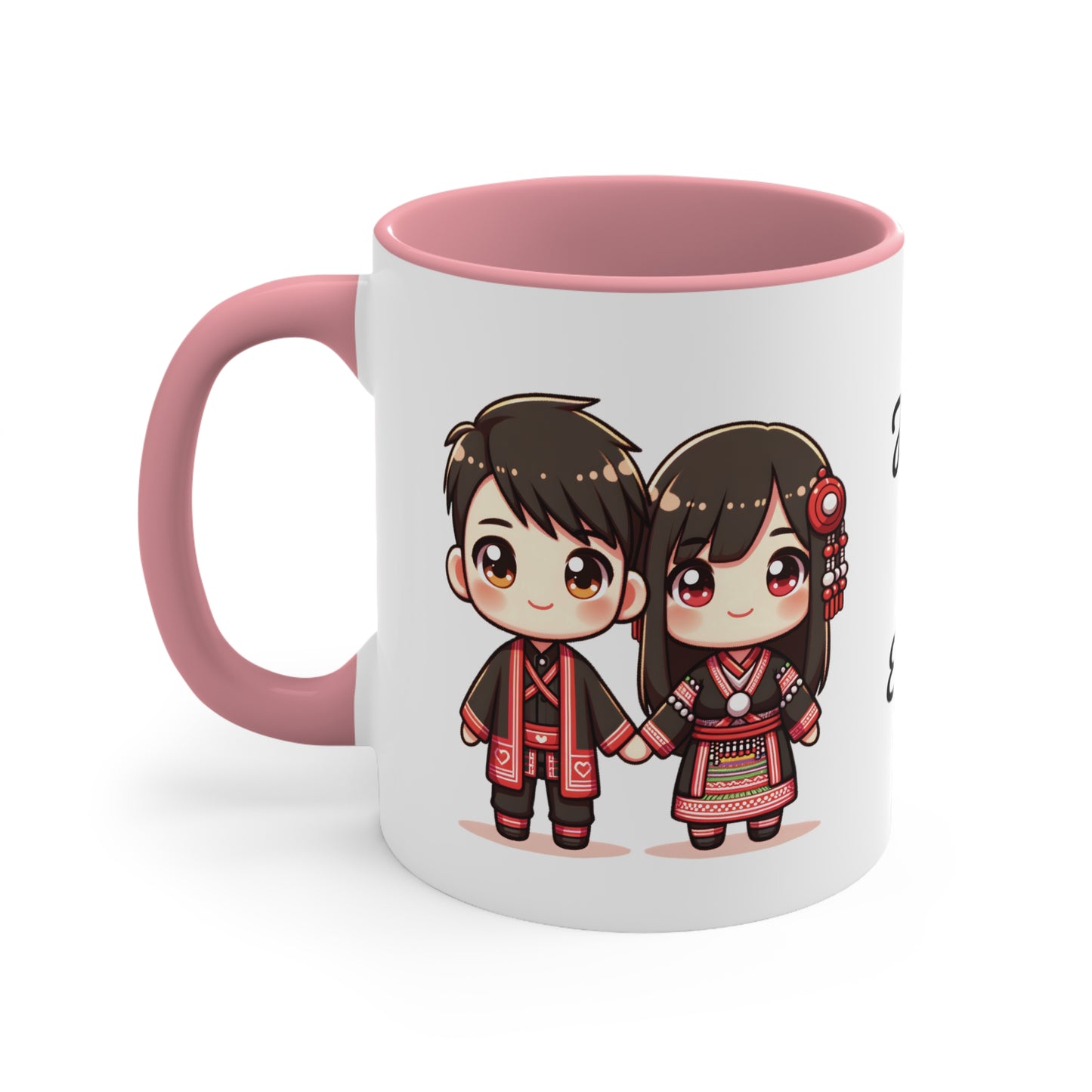 Hmong Couple Red Collection 6 Personalized Cute - Custom Accent Coffee Mug, 11oz