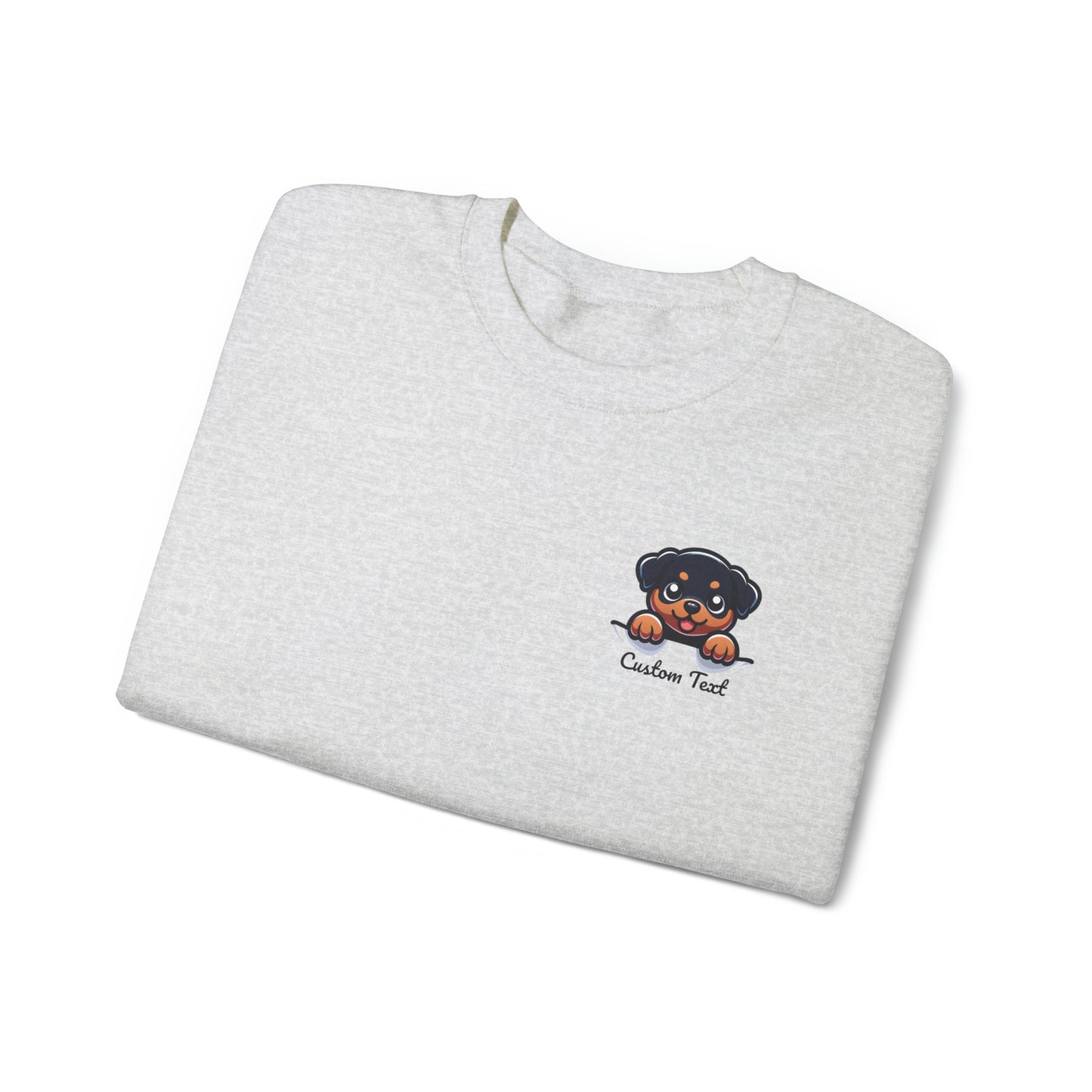 Rottweiler Cute Puppy Dog Pocket Design with Personalized Custom Text - Sweatshirt