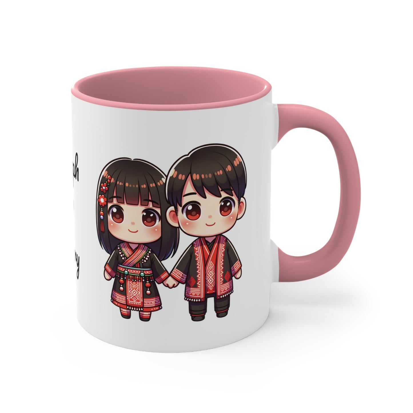 Hmong Couple Red Collection 4 Personalized Cute - Custom Accent Coffee Mug, 11oz