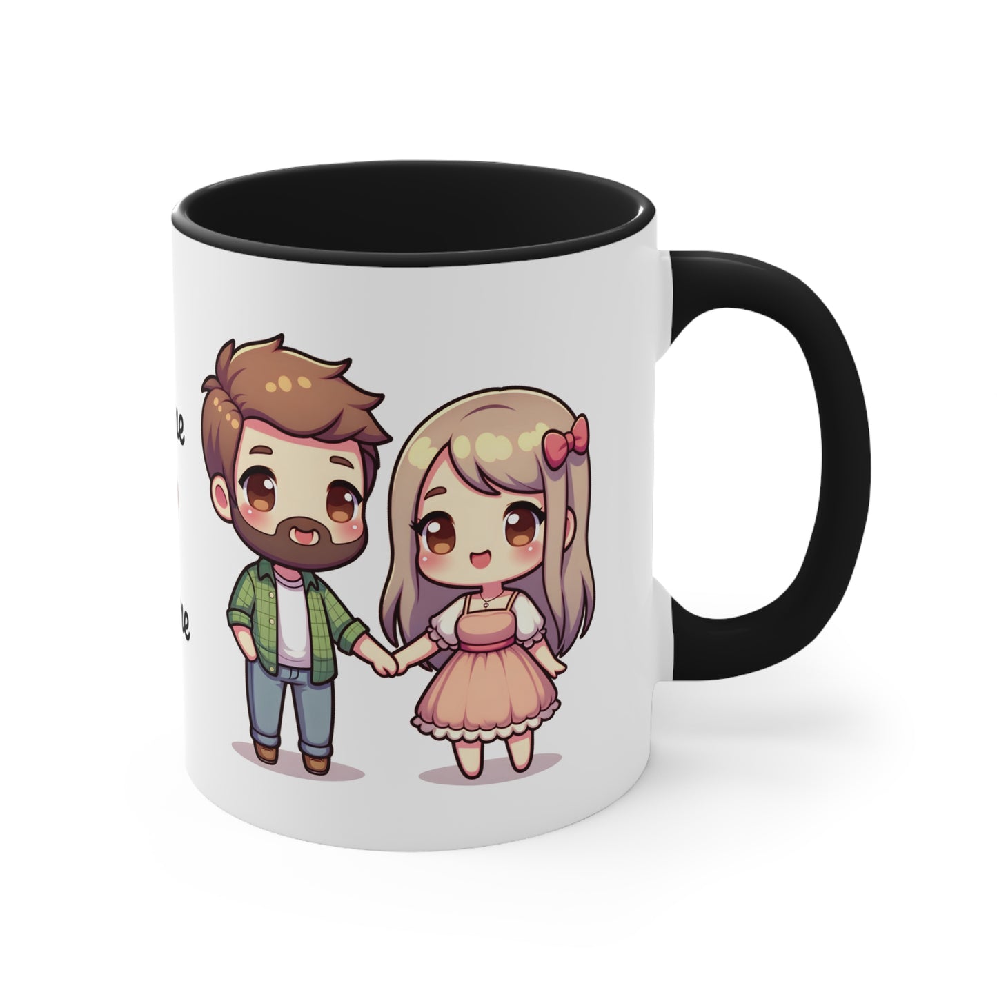 Beardman Couple Collection 2 Personalized Cute - Custom Accent Coffee Mug, 11oz