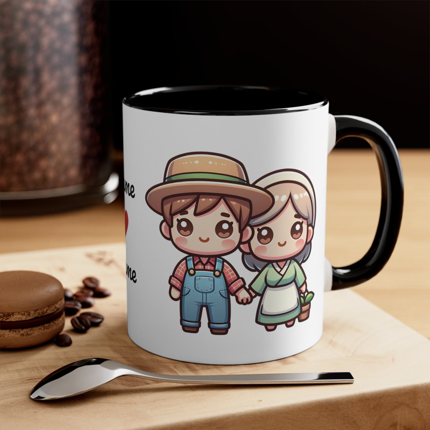 Farmer Couple Collection 7 Personalized Cute - Custom Accent Coffee Mug, 11oz