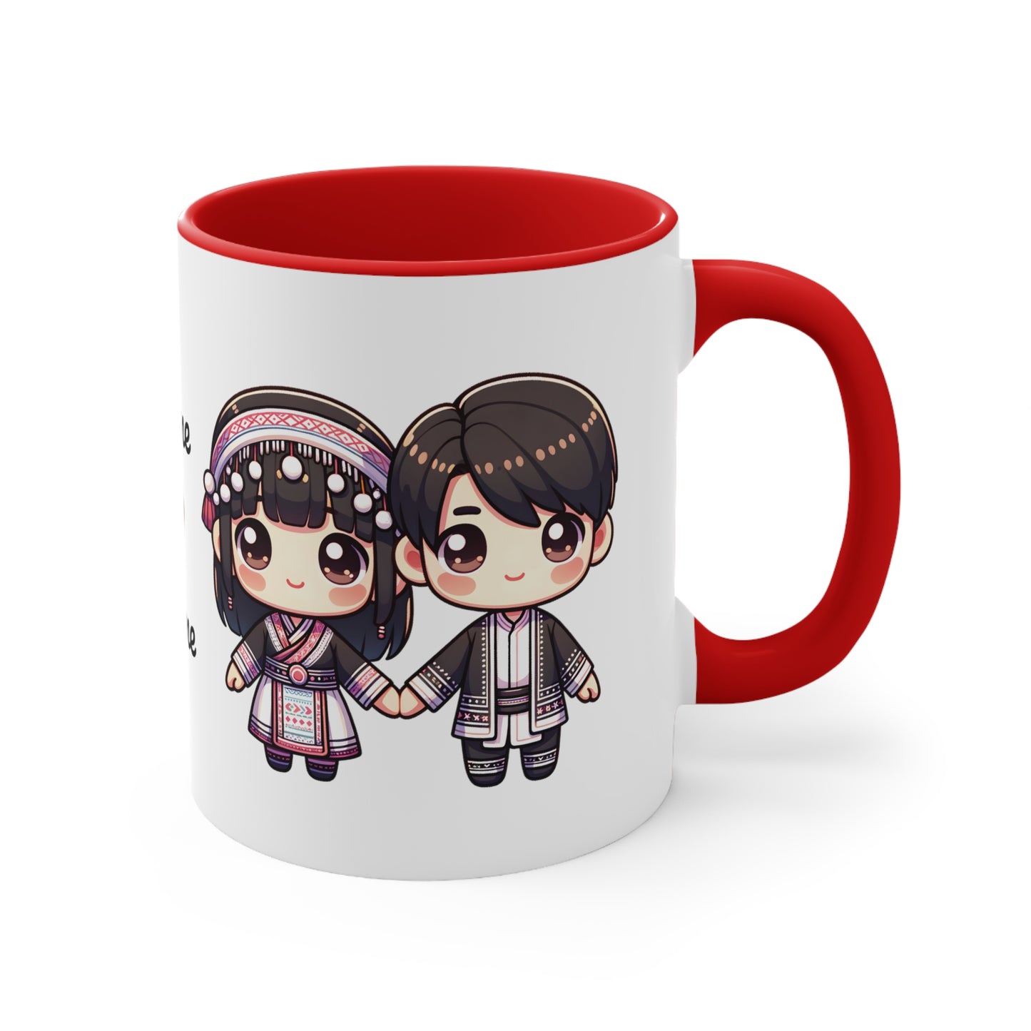 Hmong Couple Traditional Hmong Clothes Collection 2 Personalized Cute - Custom Accent Coffee Mug, 11oz