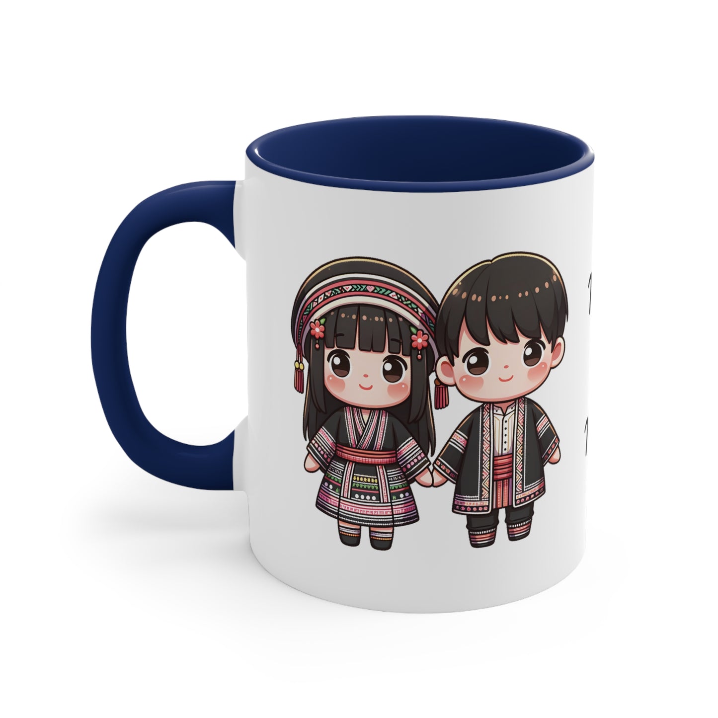 Hmong Couple Traditional Hmong Clothes Collection 3 Personalized Cute - Custom Accent Coffee Mug, 11oz