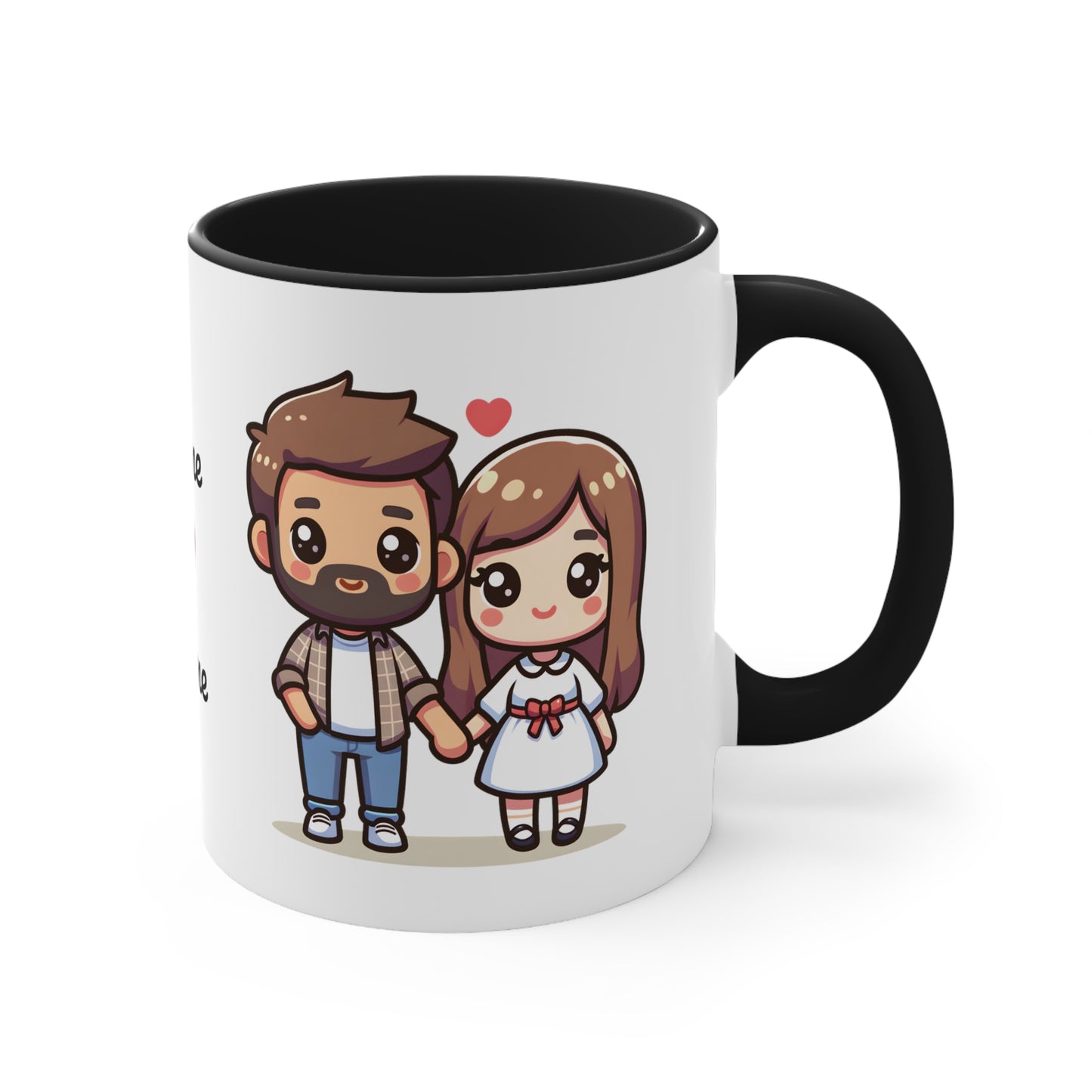 Beardman Couple Collection 1 Personalized Cute - Custom Accent Coffee Mug, 11oz