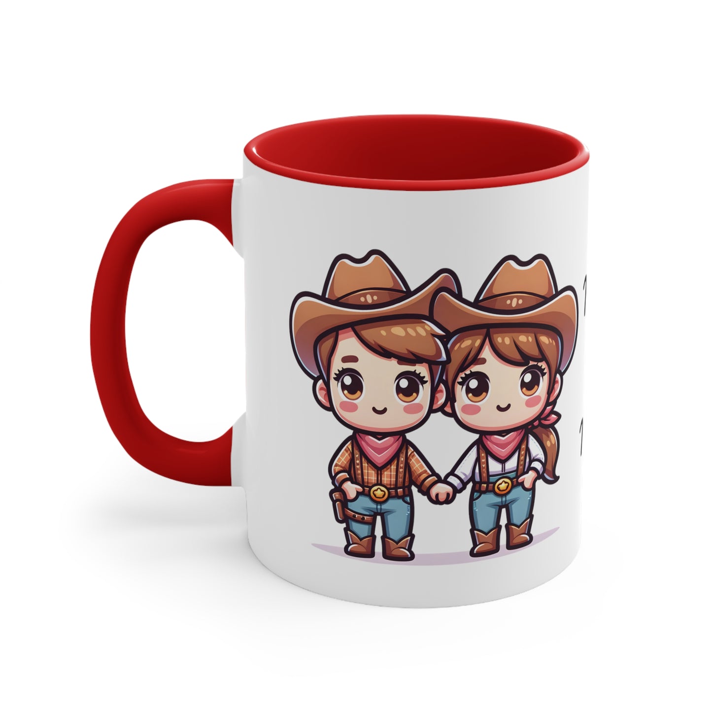 Cowboy Couple Collection 2 Personalized Cute - Custom Accent Coffee Mug, 11oz