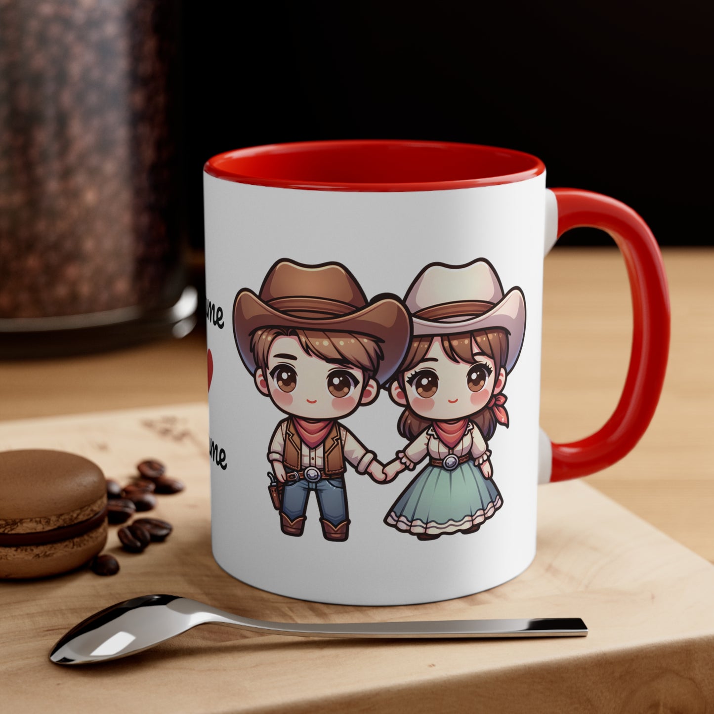 Cowboy Couple Collection 6 Personalized Cute - Custom Accent Coffee Mug, 11oz