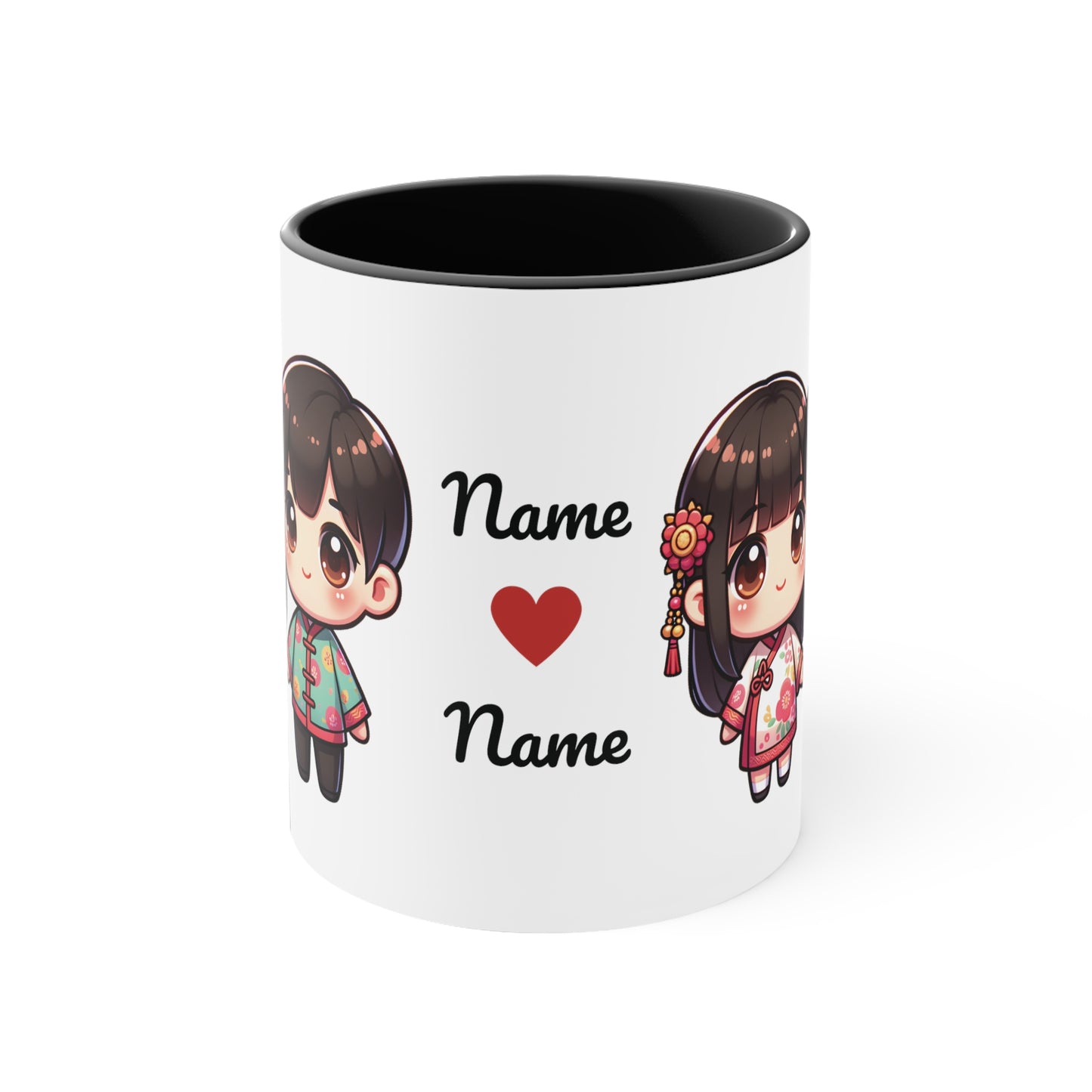 Chinese Couple in Chinese Clothes Collection 12 Personalized Cute - Custom Accent Coffee Mug, 11oz