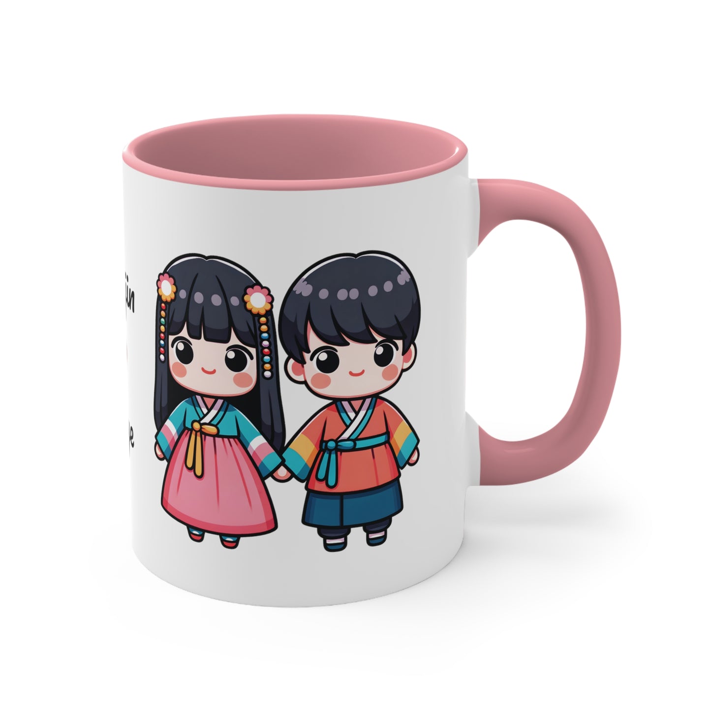 Korean Couple in Korean Clothes Collection 10 Personalized Cute - Custom Accent Coffee Mug, 11oz