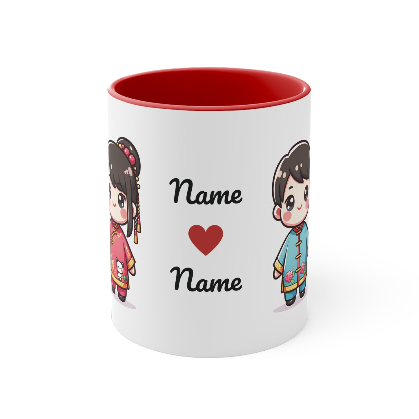 Chinese Couple in Chinese Clothes Collection 10 Personalized Cute - Custom Accent Coffee Mug, 11oz