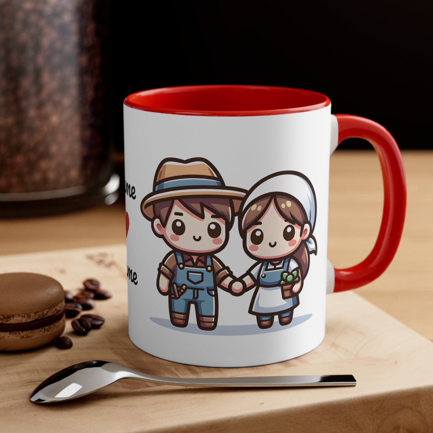 Farmer Couple Collection 5 Personalized Cute - Custom Accent Coffee Mug, 11oz