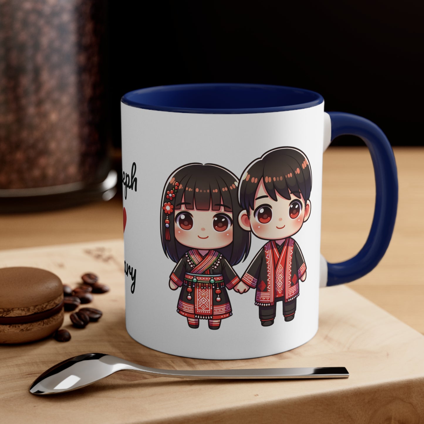 Hmong Couple Red Collection 4 Personalized Cute - Custom Accent Coffee Mug, 11oz