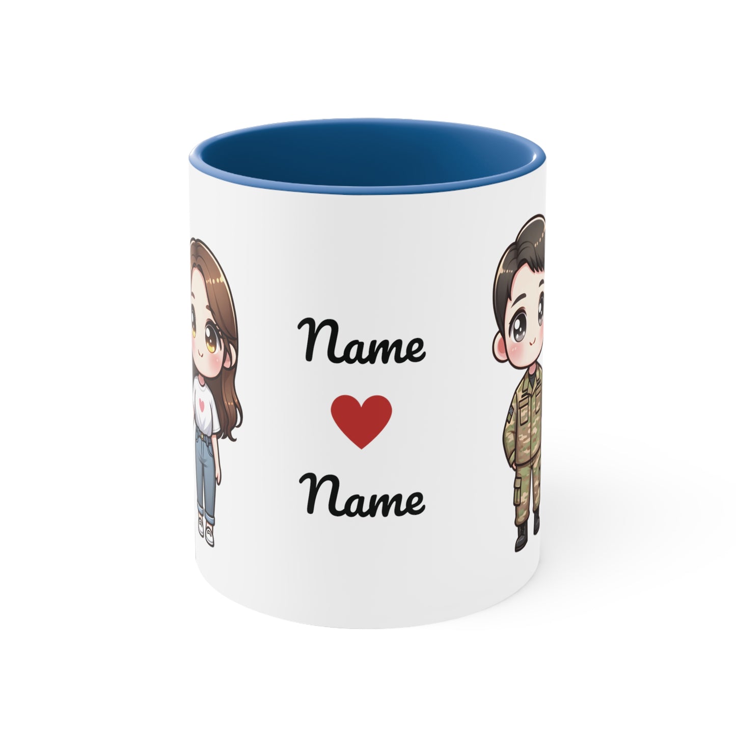 Army Couple Collection 4 Personalized Cute - Custom Accent Coffee Mug, 11oz