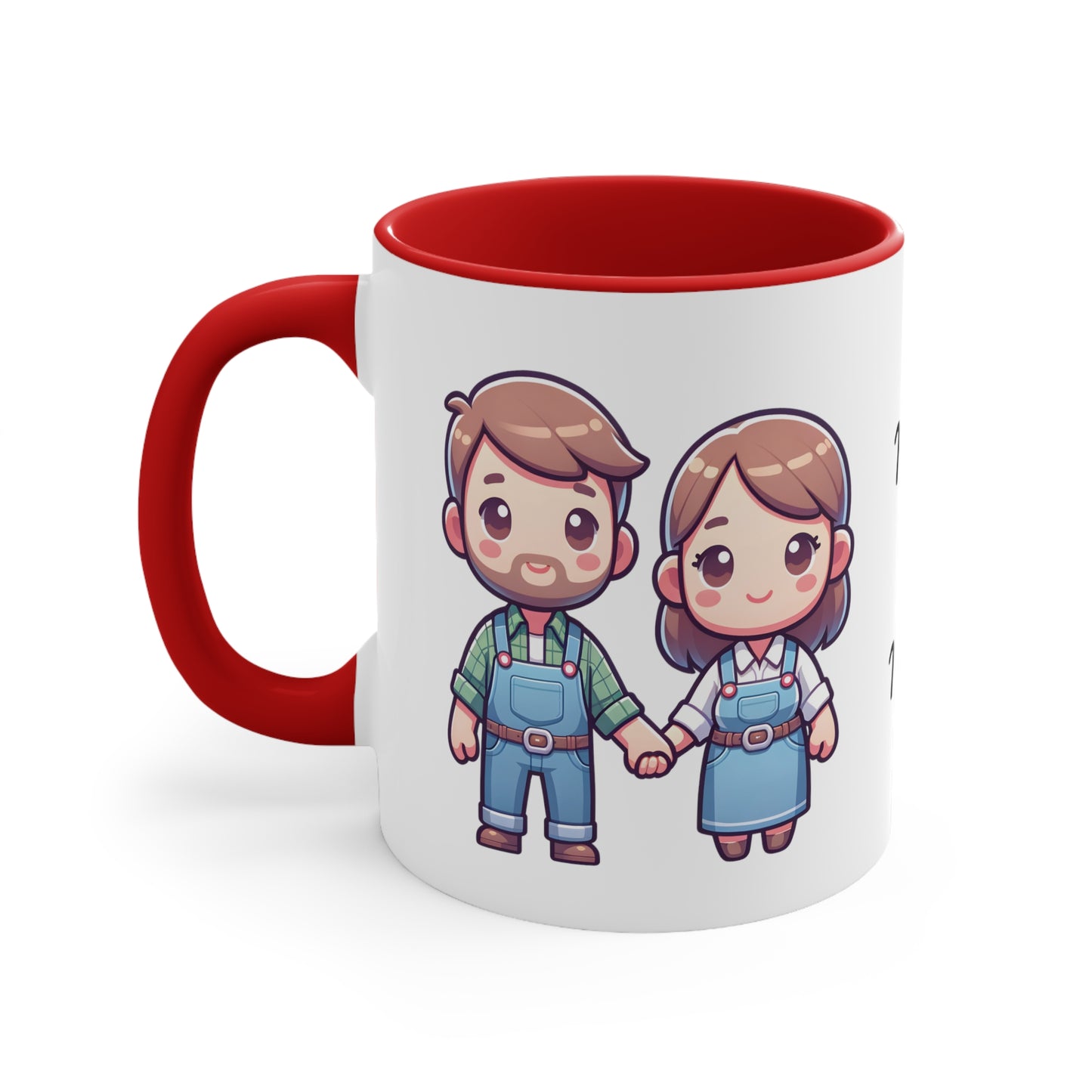 Farmer Couple Collection 1 Personalized Cute - Custom Accent Coffee Mug, 11oz