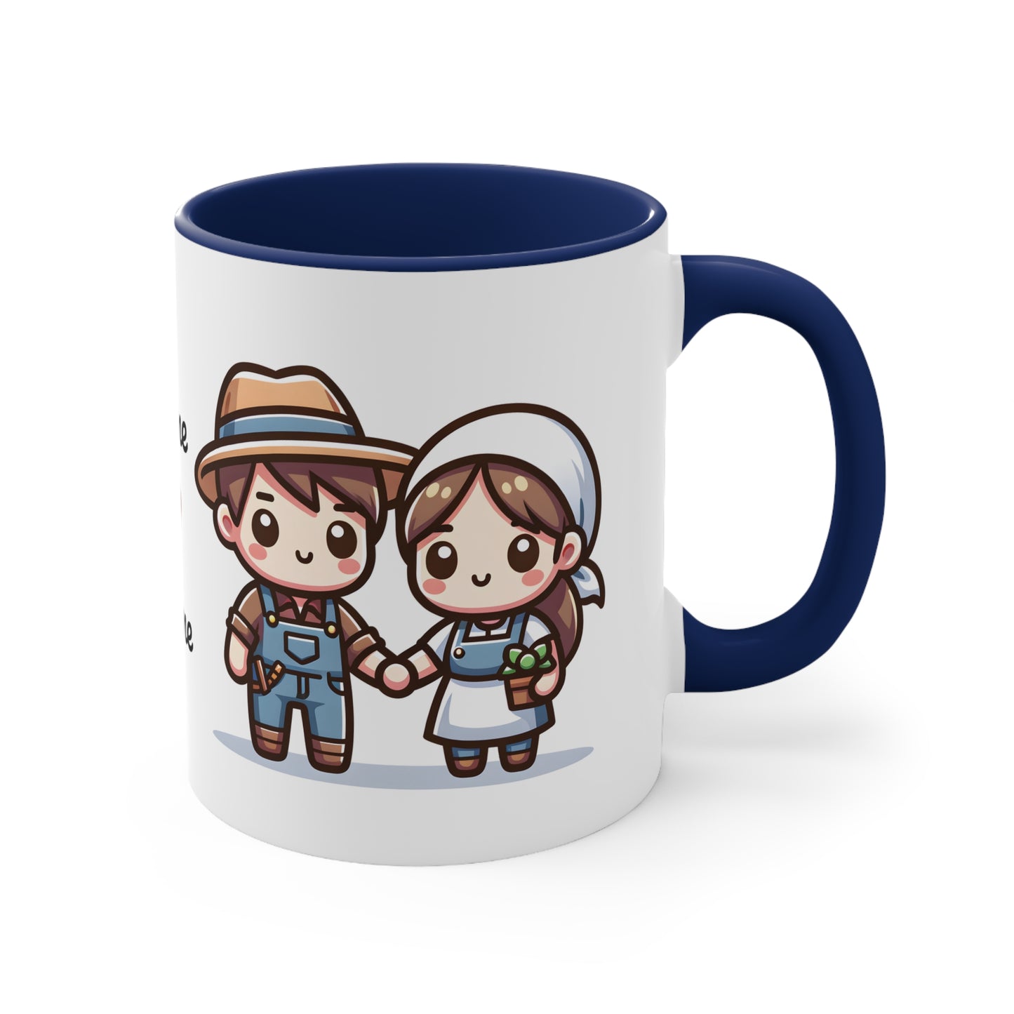 Farmer Couple Collection 5 Personalized Cute - Custom Accent Coffee Mug, 11oz