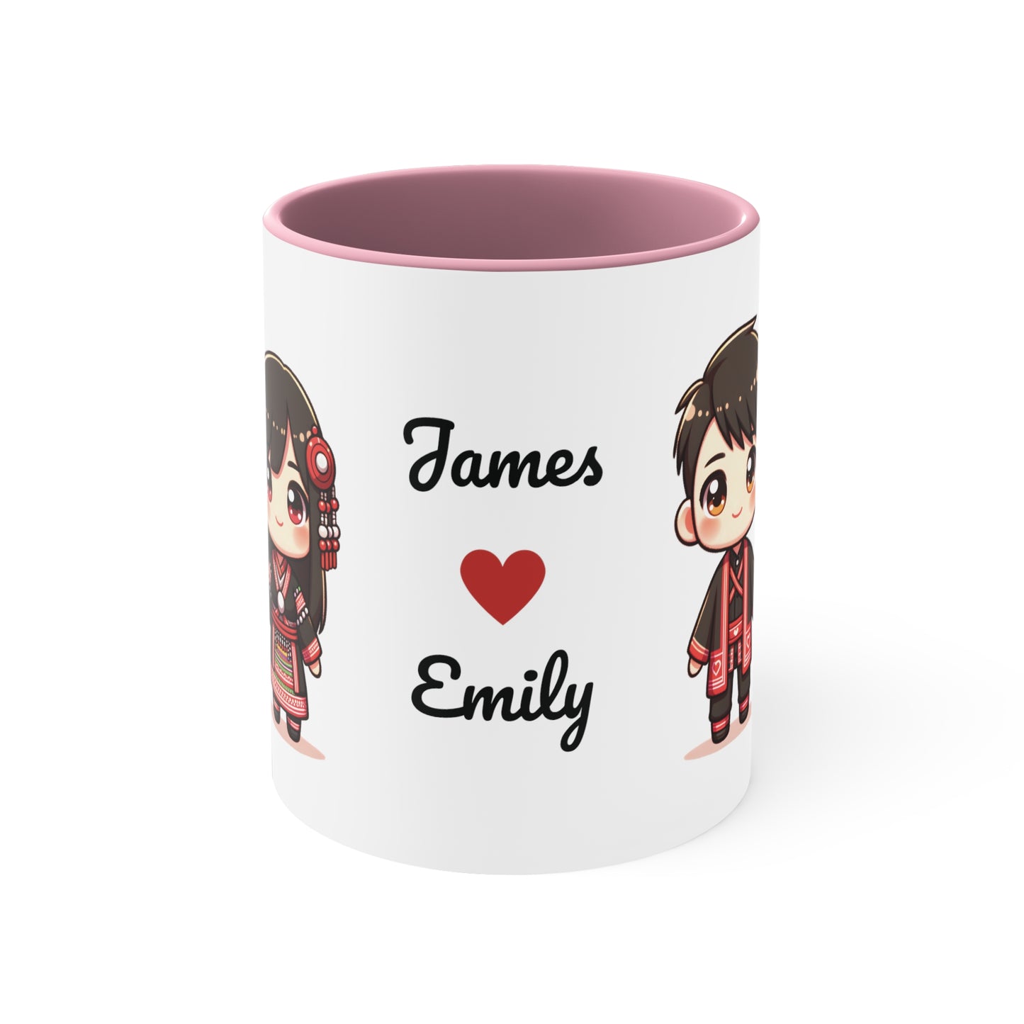 Hmong Couple Red Collection 6 Personalized Cute - Custom Accent Coffee Mug, 11oz