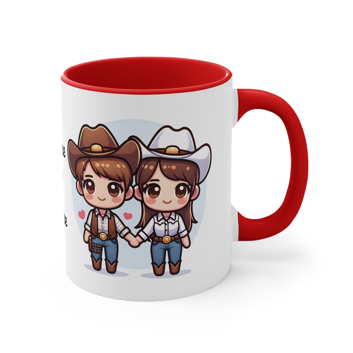 Cowboy Couple Collection 5 Personalized Cute - Custom Accent Coffee Mug, 11oz