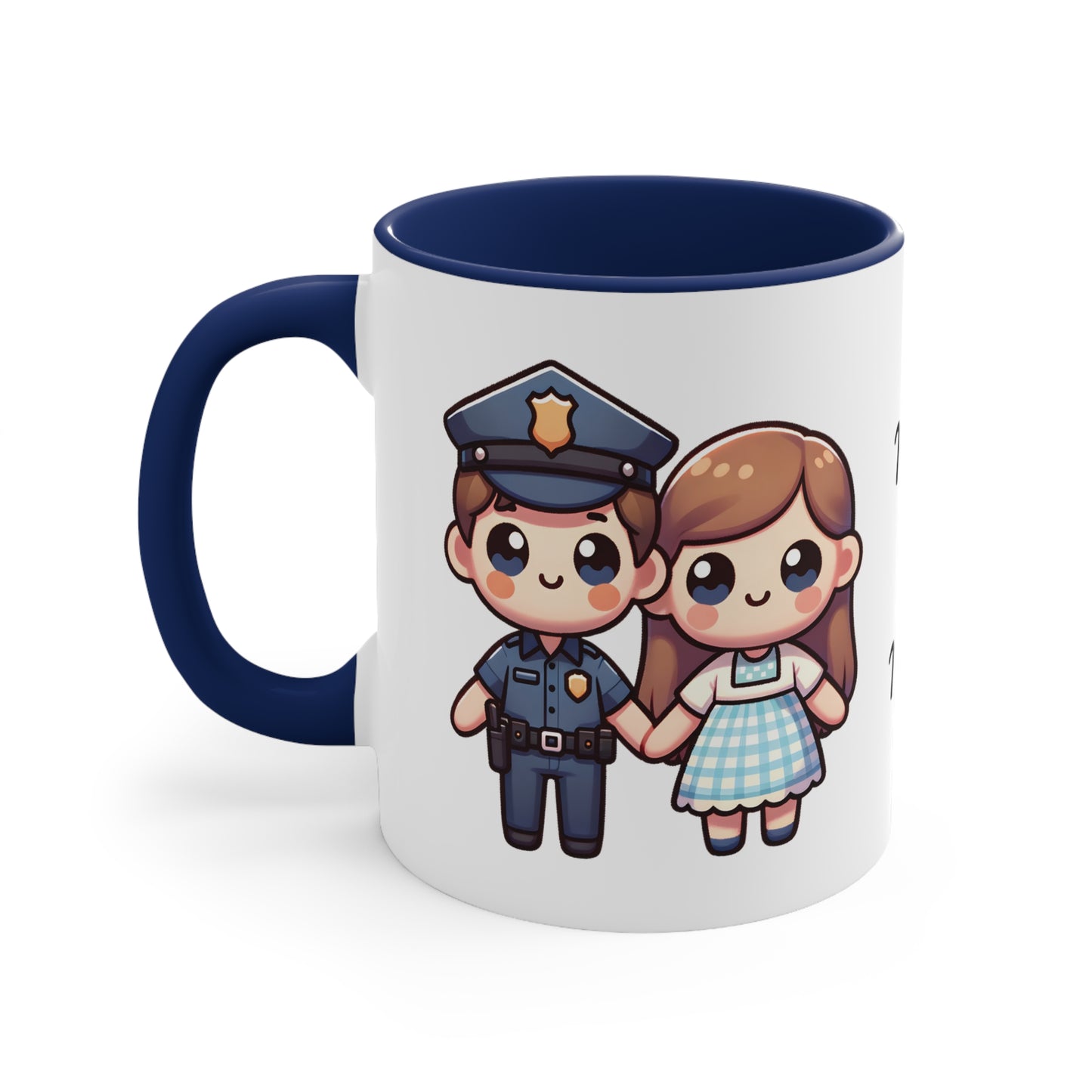 Policeman Couple Collection 1 Personalized Cute - Custom Accent Coffee Mug, 11oz